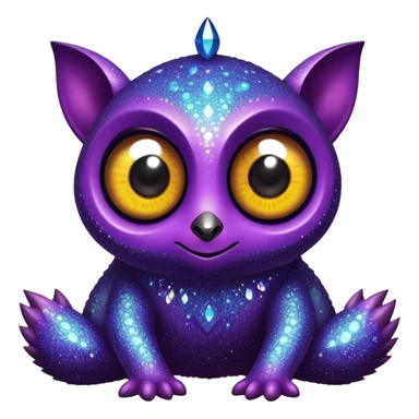 Vibrant dark dull Randomly-colored sparkly exotic Fakémon-creature sticker