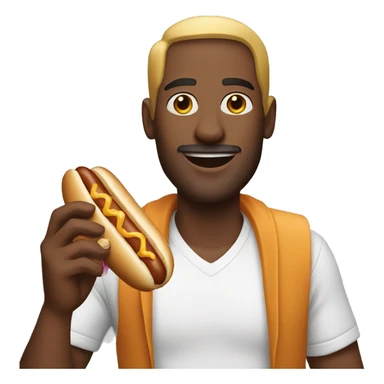 Man holding hot dog  sticker