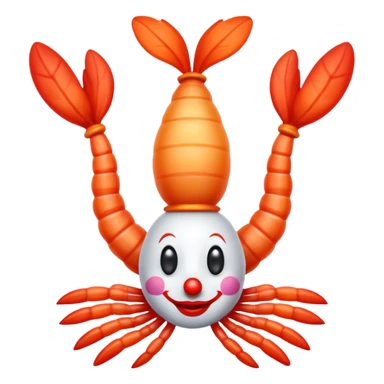 Shrimp upside down as a clown sticker