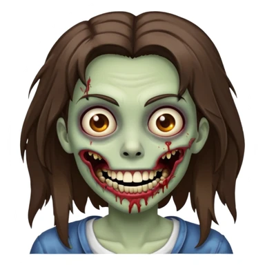 zombie with Brunette  hair and grillz  sticker