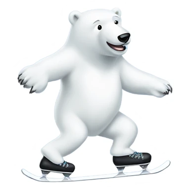 Polar bear ice skating  sticker