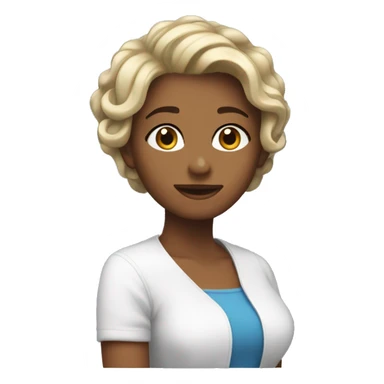 Mujer cabello corto , con corazones a su alrededor sticker