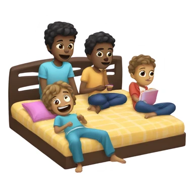 Boys having a slumber party sticker