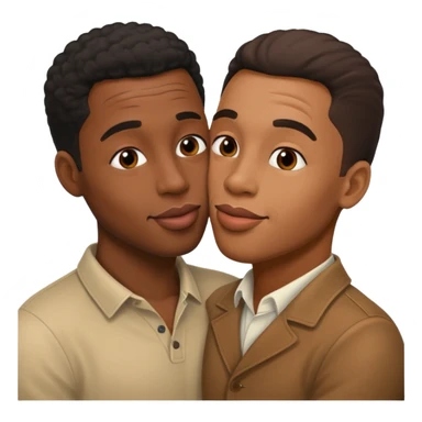 2 black guys kissing sticker