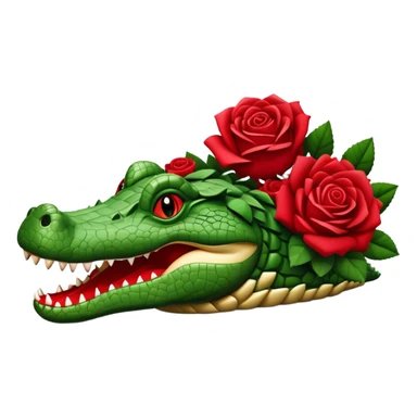 Crocodile rose sticker
