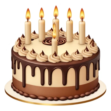 Aesthetic birthday cake with beige candles and chocolate topping  sticker