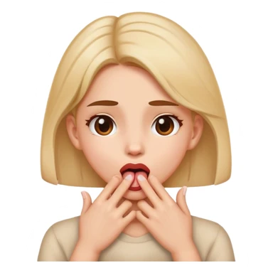 girl with her hands holding her neck with her tongue out  sticker