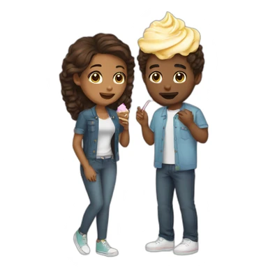 Icecream date boyfriend girlfriend  sticker