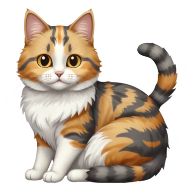 full body colourful light patched calico + white tabby cat cuddling a bigger cat that is dark grey and white tabby cat  sticker