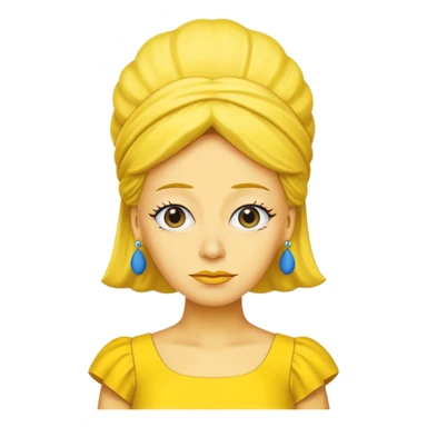 Marge Simpson with dress yellow with complete yellow sticker