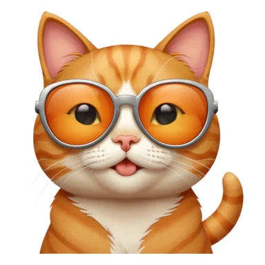 cute cat with big sunglasses, winking sticker