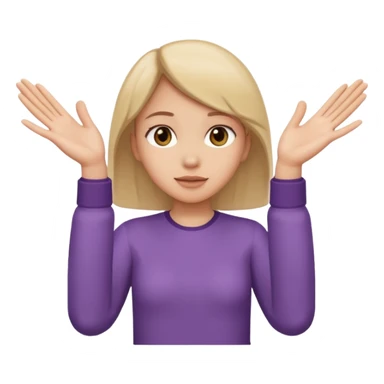 Girl with two hands in front out palms facing upwards and hands in front of her sticker