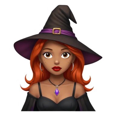 Pretty girl with Light brown skin and freckles dressed as a sexy Witch sticker