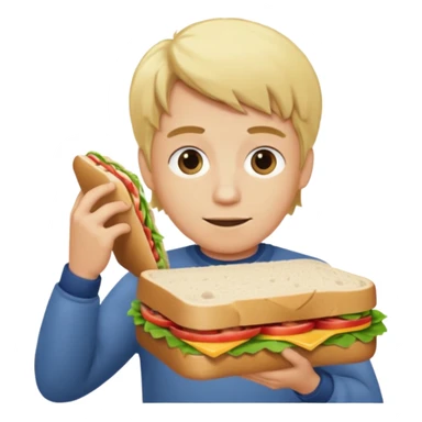 Guy with blonde hair making a sandwich  sticker