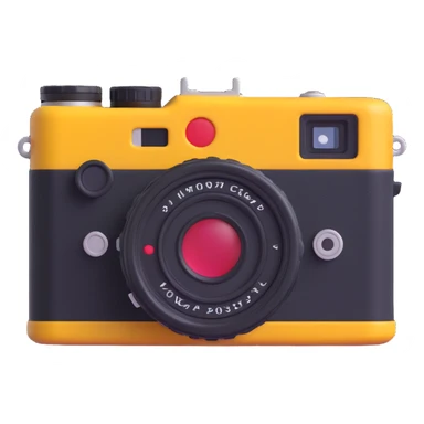 3D emoji of a classic rangefinder camera inspired by Canon P, realistic and high quality sticker