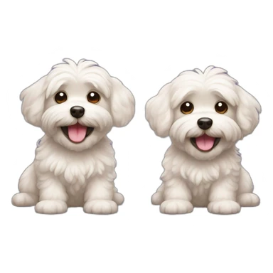 two smiling maltipoos sticker
