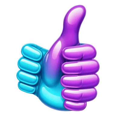 Glitter purple and cian thumbs up sticker