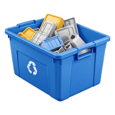 plastic parts bin euro blue sticker