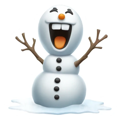 snowman screaming because its melting sticker