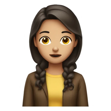 brunette girl confused sticker