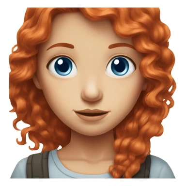 blue eyed red hair Girl portrait sticker