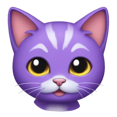 Purple cat with bat wings cute kawaii sticker