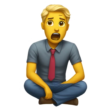 bored yawning yellow sticker