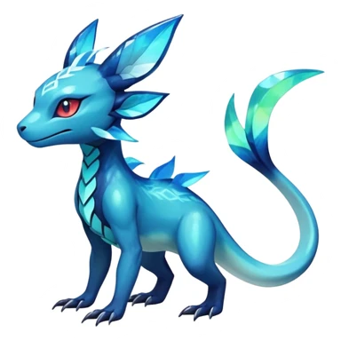 Colorful Dark Shiny Exotic Salandit-Aurorus-Glaceon-Fakémon-hybrid-creature (full body)  sticker