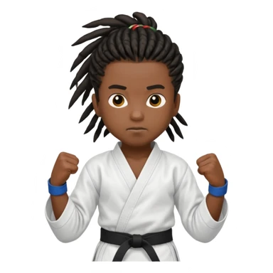 karate boy, black skin, dreadlocks sticker