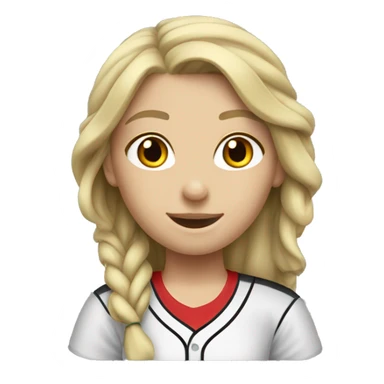 Caucasian girl softball sticker
