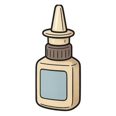cartoon style nasal spray, no face sticker