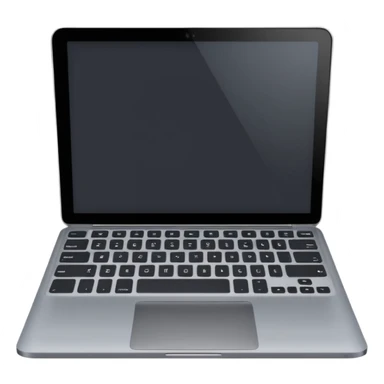 Laptop dark back screen with gray keyboard  sticker