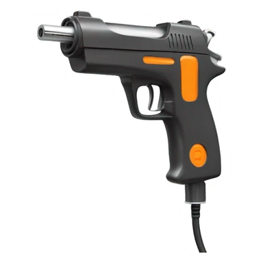 create only charging gun of charging station, orange color sticker