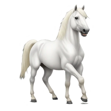 A white horse on 2 legs sticker