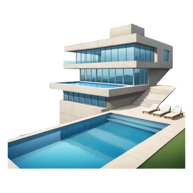 modern house on the hill, with a pool ON THE HILL WITH VIEW AT THE CITY sticker