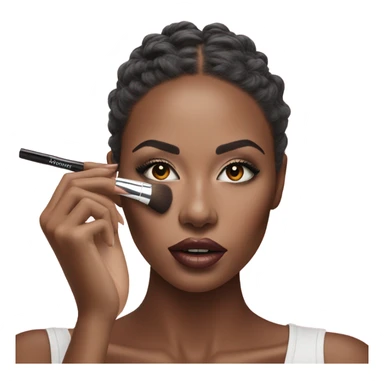 Hyper Realistic fashion model applying her make up sticker