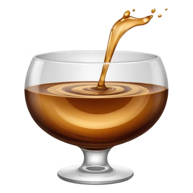 brown liquid in bowl sticker