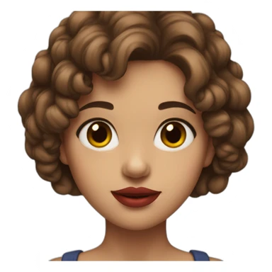 girl with big red lips, brown hair and eyes, big cheecks sticker