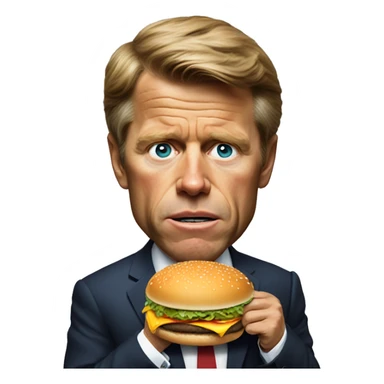Robert Kennedy being disgusted while eating McDonald’s burger sticker