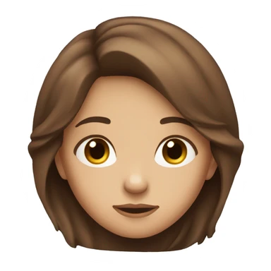 Long Brown-haired girl, calm look, brown eyes sticker