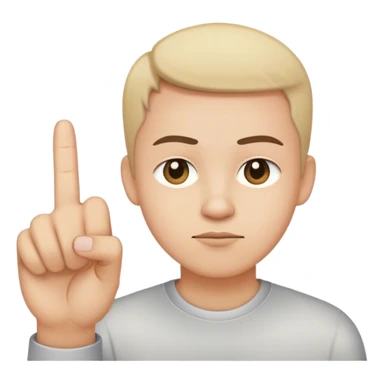 straight face middle finger sticker