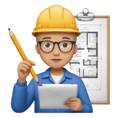 Architecter drawing a building plan sticker