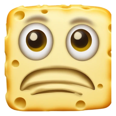 Piece of cheese looking annoyed  sticker