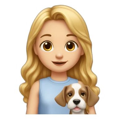 Petite fille qui fait un câlin à un gros chien  sticker