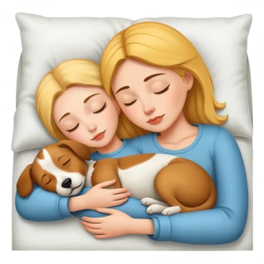 Woman sleeping with Dog sticker