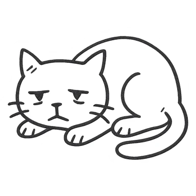 A tired cat sticker