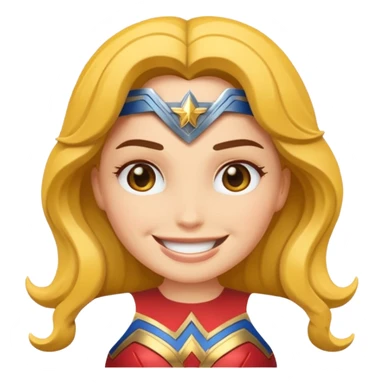 create a yellow emoji of woder woman sticker