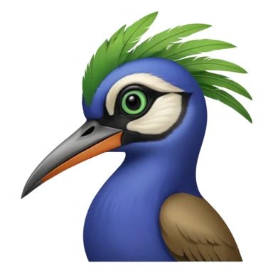 Blue Sicklebill headshot sticker