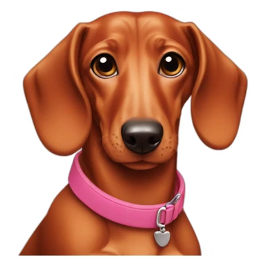dachshund-red coat pink nose sticker