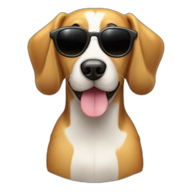 dog braco weimanerer smialing with sun glasess sticker